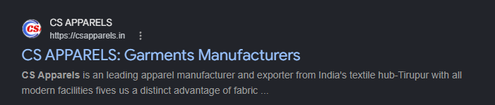 CS Apparels Website